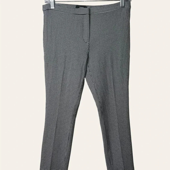 0413. Theory CROPPED‎ TROUSER HOUNDSTOOTH PATTERN BLACK/WHITE IN COLOR SIZE 2 - Picture 6 of 16